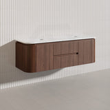 Lukka Ravello Modern 1500mm Wall Hung Vanity Plywood Single/Double Bowls Cabinet Curved Edge Variant Colour Available