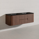 Lukka Ravello Modern 1500mm Wall Hung Vanity Plywood Single/Double Bowls Cabinet Curved Edge Variant Colour Available