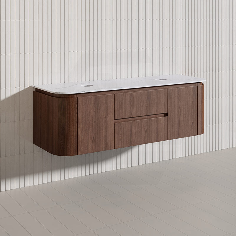 Lukka Ravello Modern 1500mm Wall Hung Vanity Plywood Single/Double Bowls Cabinet Curved Edge Variant Colour Available