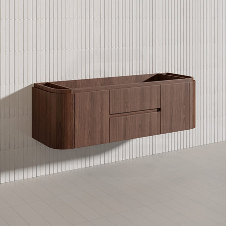 Lukka Ravello Modern 1500mm Wall Hung Vanity Plywood Single/Double Bowls Cabinet Curved Edge Variant Colour Available