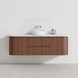 Lukka Ravello Modern 1500mm Wall Hung Vanity Plywood Single/Double Bowls Cabinet Curved Edge Variant Colour Available