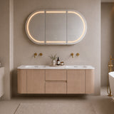 Lukka Ravello 1500mm Wall Hung Vanity Plywood Single/Double Bowls Cabinet Curve Edge Variant Colour Available