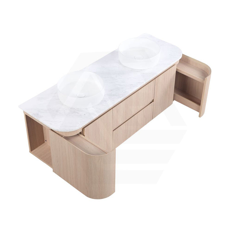 Lukka Ravello 1500mm Wall Hung Vanity Plywood Single/Double Bowls Cabinet Curve Edge Variant Colour Available