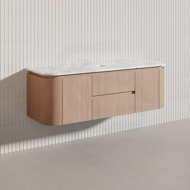 Lukka Ravello Modern 1500mm Wall Hung Vanity Plywood Single/Double Bowls Cabinet Curved Edge Variant Colour Available