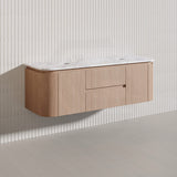 Lukka Ravello Modern 1500mm Wall Hung Vanity Plywood Single/Double Bowls Cabinet Curved Edge Variant Colour Available