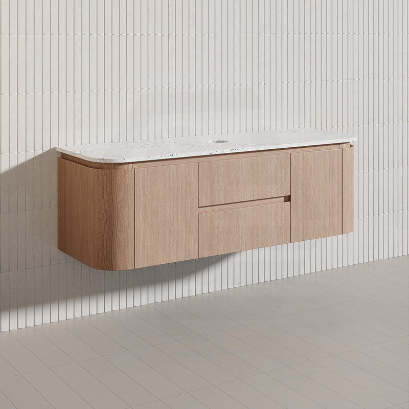 Lukka Ravello Modern 1500mm Wall Hung Vanity Plywood Single/Double Bowls Cabinet Curved Edge Variant Colour Available