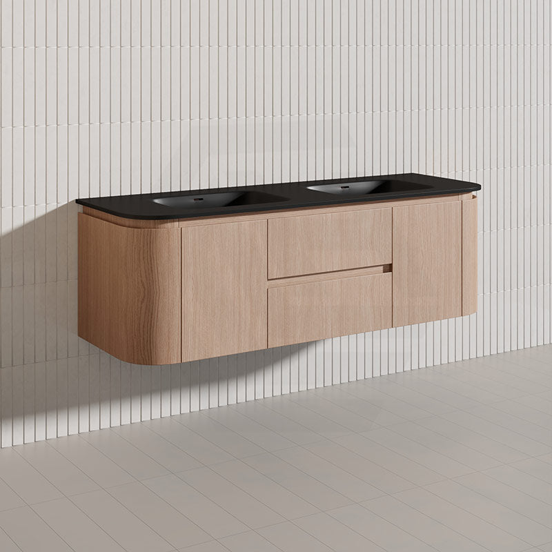 Lukka Ravello Modern 1500mm Wall Hung Vanity Plywood Single/Double Bowls Cabinet Curved Edge Variant Colour Available