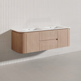Lukka Ravello Modern 1500mm Wall Hung Vanity Plywood Single/Double Bowls Cabinet Curved Edge Variant Colour Available