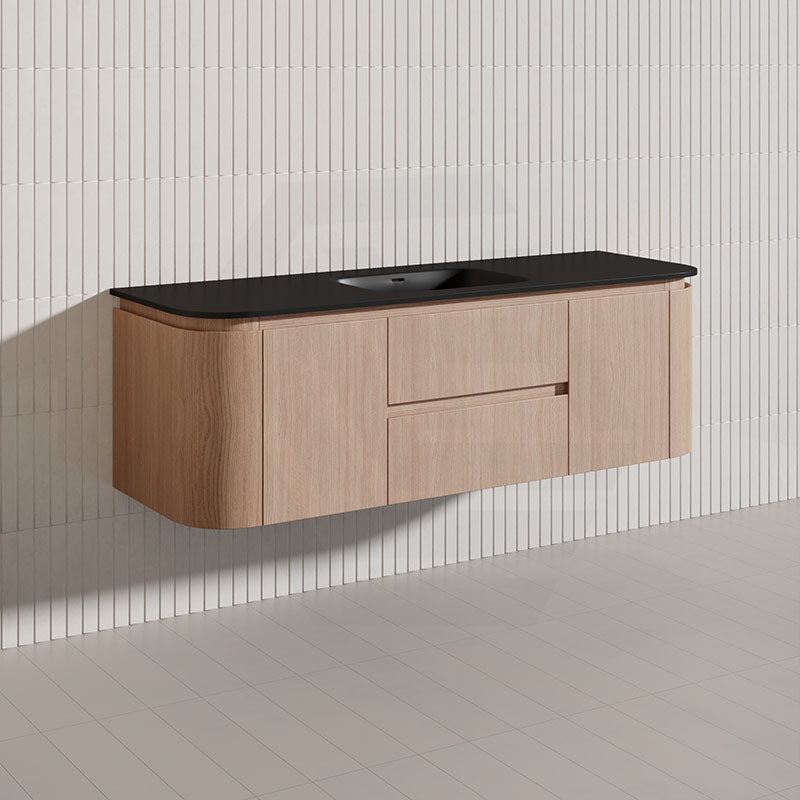 Lukka Ravello Modern 1500mm Wall Hung Vanity Plywood Single/Double Bowls Cabinet Curved Edge Variant Colour Available
