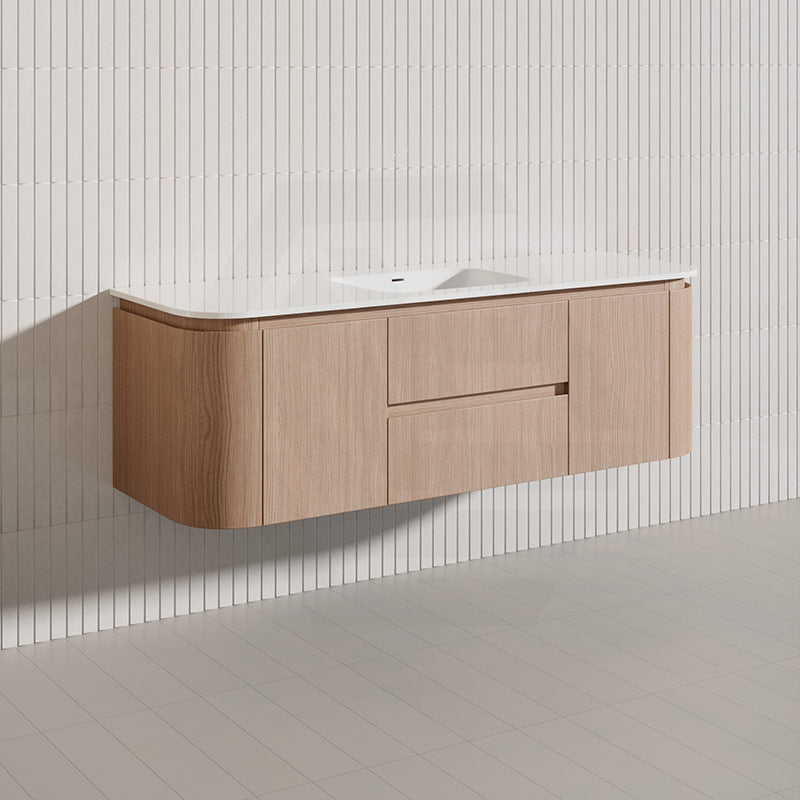Lukka Ravello Modern 1500mm Wall Hung Vanity Plywood Single/Double Bowls Cabinet Curved Edge Variant Colour Available