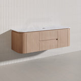 Lukka Ravello Modern 1500mm Wall Hung Vanity Plywood Single/Double Bowls Cabinet Curved Edge Variant Colour Available