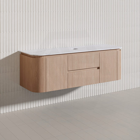 Lukka Ravello Modern 1500mm Wall Hung Vanity Plywood Single/Double Bowls Cabinet Curved Edge Variant Colour Available