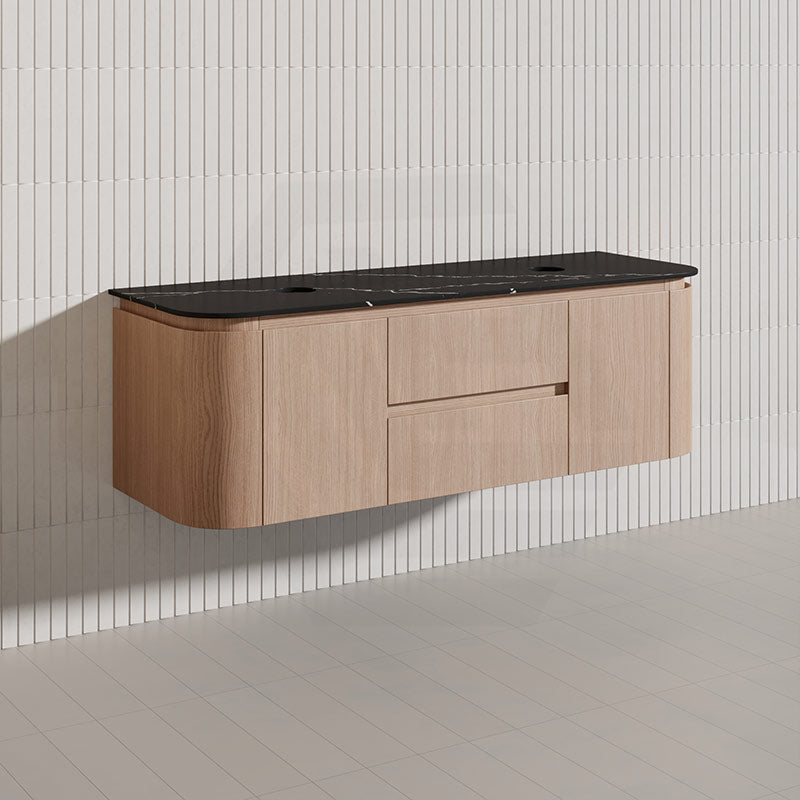 Lukka Ravello Modern 1500mm Wall Hung Vanity Plywood Single/Double Bowls Cabinet Curved Edge Variant Colour Available