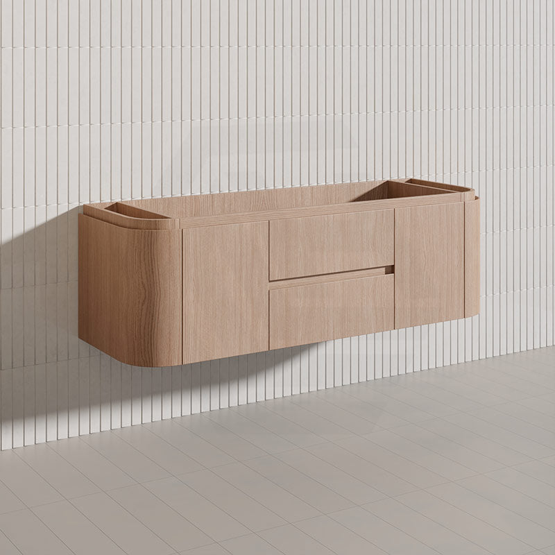 Lukka Ravello Modern 1500mm Wall Hung Vanity Plywood Single/Double Bowls Cabinet Curved Edge Variant Colour Available