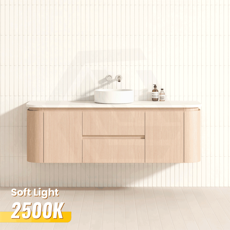 Lukka Ravello Modern 1500mm Wall Hung Vanity Plywood Single/Double Bowls Cabinet Curved Edge Variant Colour Available