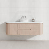 Lukka Ravello Modern 1500mm Wall Hung Vanity Plywood Single/Double Bowls Cabinet Curved Edge Variant Colour Available
