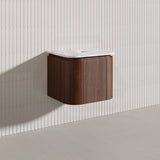 Lukka Ravello Modern 600mm Wall Hung Vanity Plywood Cabinet with Sliding Drawers Curved Edge Variant Colour Available