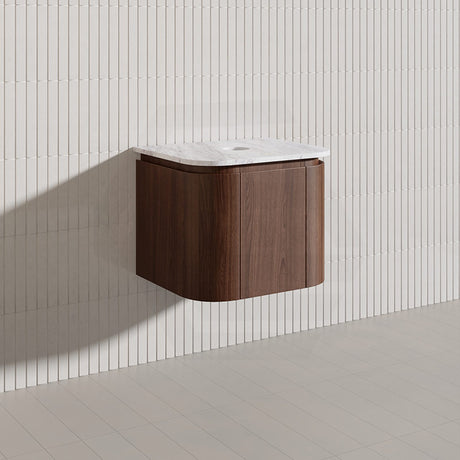 Lukka Ravello Modern 600mm Wall Hung Vanity Plywood Cabinet with Sliding Drawers Curved Edge Variant Colour Available