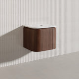 Lukka Ravello Modern 600mm Wall Hung Vanity Plywood Cabinet with Sliding Drawers Curved Edge Variant Colour Available
