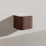 Lukka Ravello Modern 600mm Wall Hung Vanity Plywood Cabinet with Sliding Drawers Curved Edge Variant Colour Available