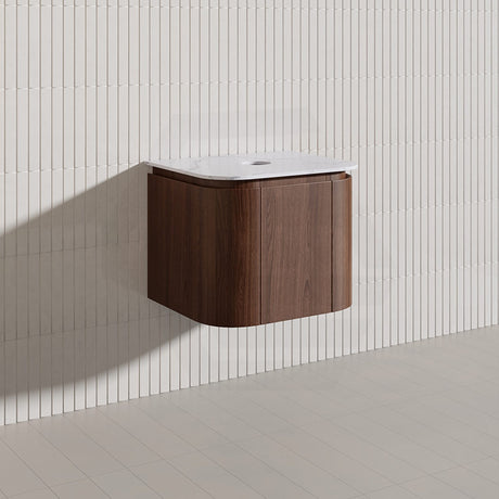 Lukka Ravello Modern 600mm Wall Hung Vanity Plywood Cabinet with Sliding Drawers Curved Edge Variant Colour Available
