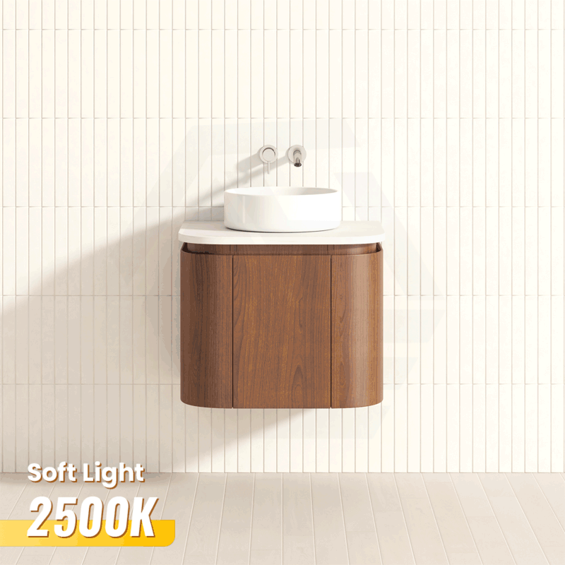 Lukka Ravello Modern 600mm Wall Hung Vanity Plywood Cabinet with Sliding Drawers Curved Edge Variant Colour Available