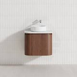 Lukka Ravello Modern 600mm Wall Hung Vanity Plywood Cabinet with Sliding Drawers Curved Edge Variant Colour Available