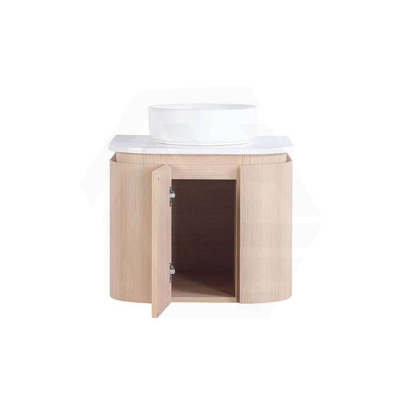 Lukka Ravello 600mm Wall Hung Vanity Plywood Cabinet with Sliding Drawers Curve Edge Variant Colour Available