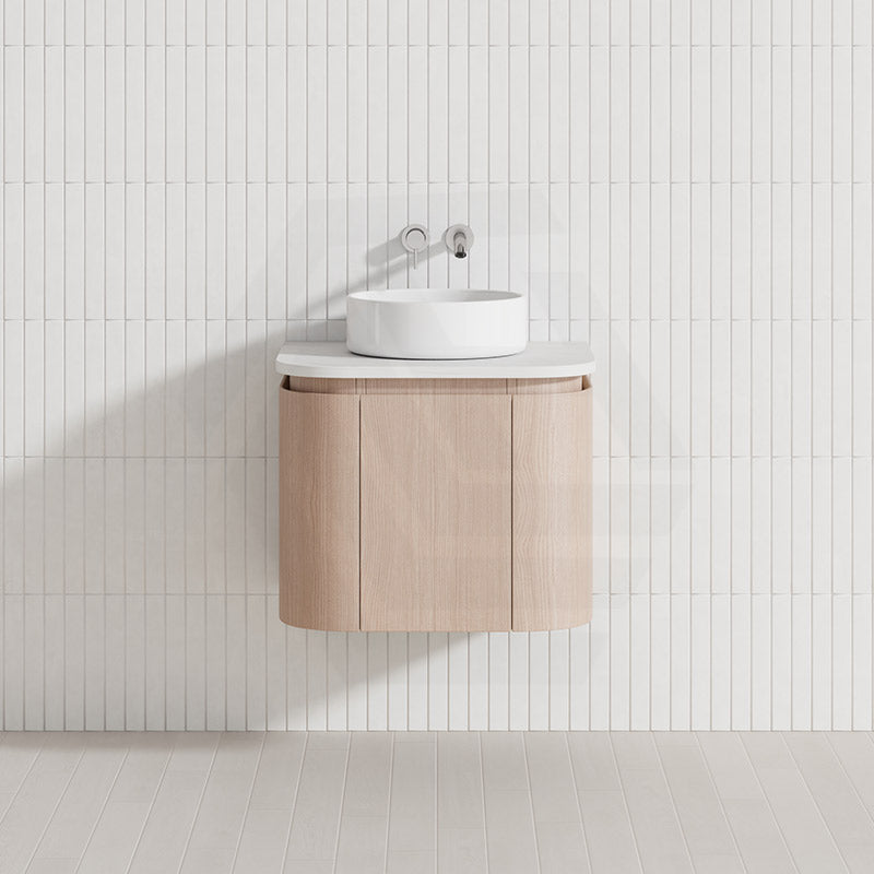 Lukka Ravello Modern 600mm Wall Hung Vanity Plywood Cabinet with Sliding Drawers Curved Edge Variant Colour Available