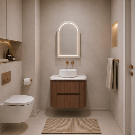 Lukka Ravello Modern 750mm Wall Hung Vanity Plywood Cabinet Curved Edge Variant Colour Available