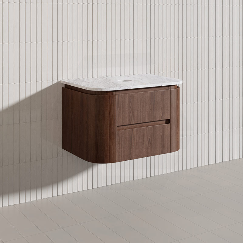 Lukka Ravello Modern 750mm Wall Hung Vanity Plywood Cabinet Curved Edge Variant Colour Available