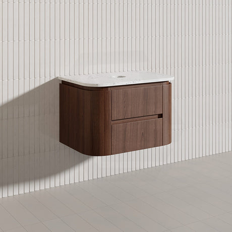 Lukka Ravello Modern 750mm Wall Hung Vanity Plywood Cabinet Curved Edge Variant Colour Available