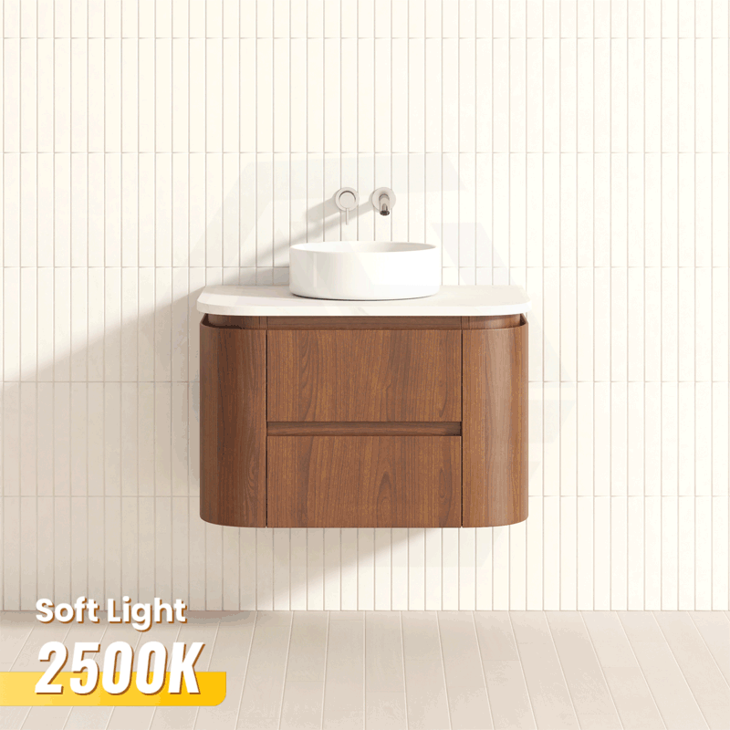 Lukka Ravello Modern 750mm Wall Hung Vanity Plywood Cabinet Curved Edge Variant Colour Available