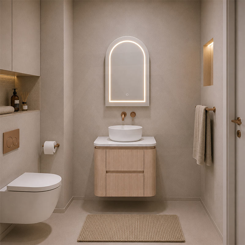 Lukka Ravello 750mm Wall Hung Vanity Plywood Cabinet Curve Edge Variant Colour Available