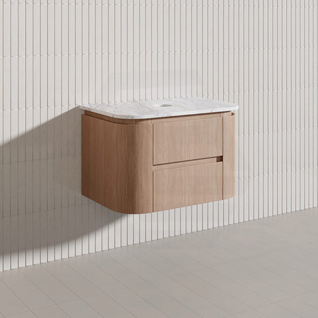 Lukka Ravello Modern 750mm Wall Hung Vanity Plywood Cabinet Curved Edge Variant Colour Available
