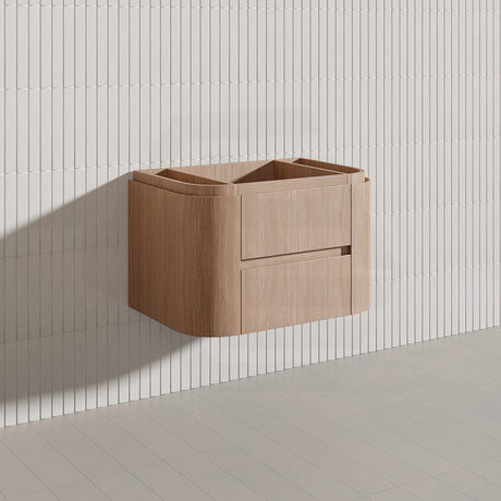 Lukka Ravello Modern 750mm Wall Hung Vanity Plywood Cabinet Curved Edge Variant Colour Available