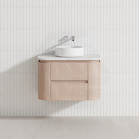 Lukka Ravello Modern 750mm Wall Hung Vanity Plywood Cabinet Curved Edge Variant Colour Available