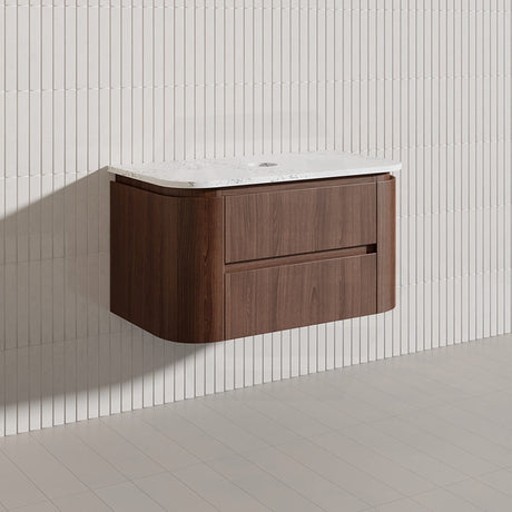 Lukka Ravello Modern 900mm Wall Hung Vanity Plywood Cabinet Curved Edge Variant Colour Available