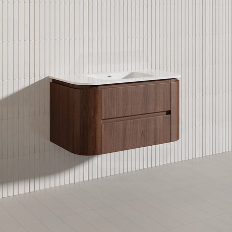 Lukka Ravello Modern 900mm Wall Hung Vanity Plywood Cabinet Curved Edge Variant Colour Available
