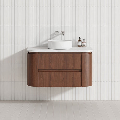 Lukka Ravello Modern 900mm Wall Hung Vanity Plywood Cabinet Curved Edge Variant Colour Available