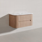 Lukka Ravello Modern 900mm Wall Hung Vanity Plywood Cabinet Curved Edge Variant Colour Available