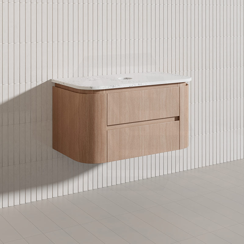 Lukka Ravello Modern 900mm Wall Hung Vanity Plywood Cabinet Curved Edge Variant Colour Available
