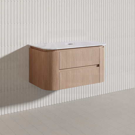 Lukka Ravello Modern 900mm Wall Hung Vanity Plywood Cabinet Curved Edge Variant Colour Available