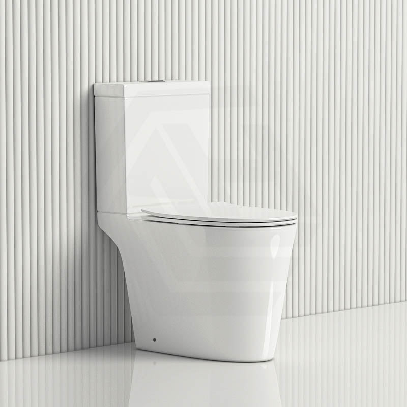 Lukka Roccia 600x390x805mm Gloss White Tornado Rimless Back to Wall Toilet Suite
