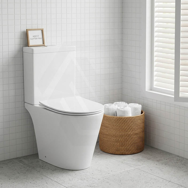 Lukka Roccia Tornado Rimless Close Coupled Toilet Suite 600x390x805mm - Gloss White