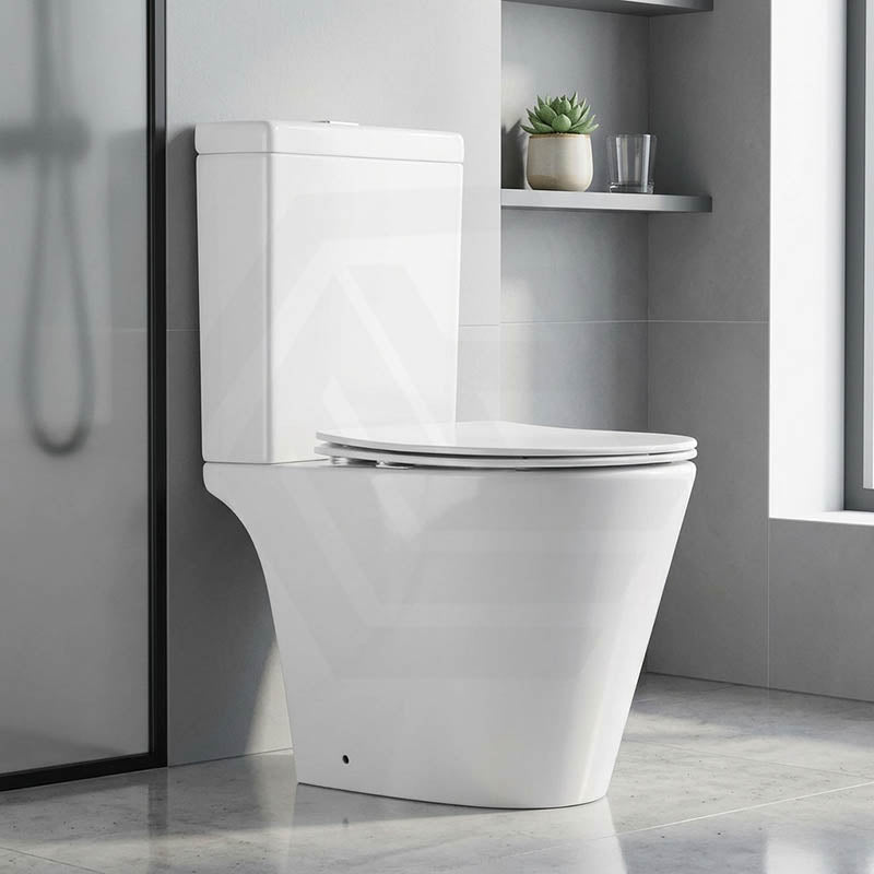 Lukka Roccia Tornado Rimless Close Coupled Toilet Suite 600x390x805mm - Gloss White
