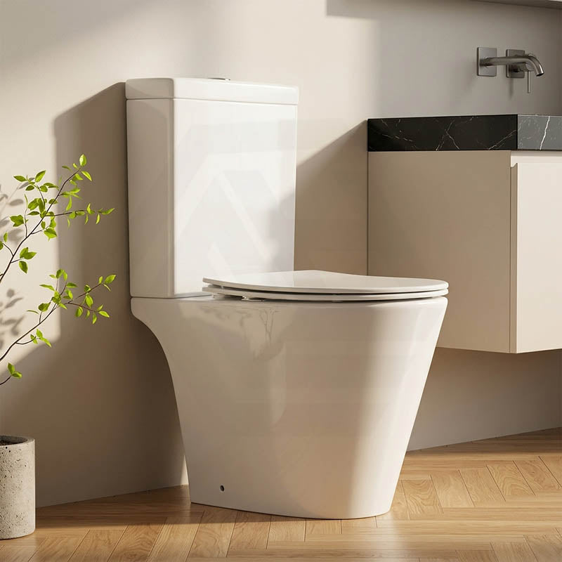 Lukka Roccia Tornado Rimless Close Coupled Toilet Suite 600x390x805mm - Gloss White