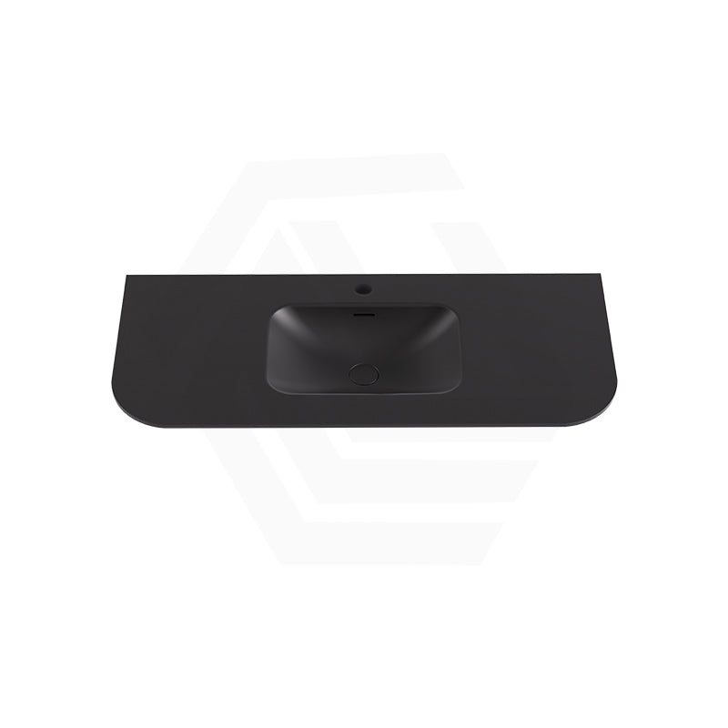Lukka 900-1800mm Aruro 505mm Width Solid Surface Stone Basin with Overflow Variant Colour Available 12 O'clock Semi-Drilled or Drilled Tap Hole