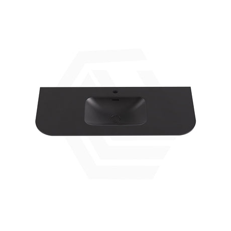 Lukka 900-1800mm Aruro 505mm Width Solid Surface Stone Basin with Overflow Variant Colour Available 12 O'clock Semi-Drilled or Drilled Tap Hole