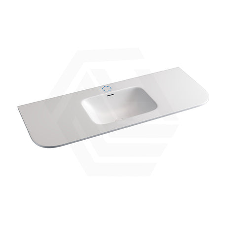 Lukka 900-1800mm Aruro 505mm Width Solid Surface Stone Basin with Overflow Variant Colour Available 12 O'clock Semi-Drilled or Drilled Tap Hole